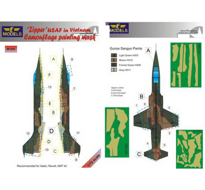 Маска камуфляжного фарбування Zipper 1/72 LFmodels M7284