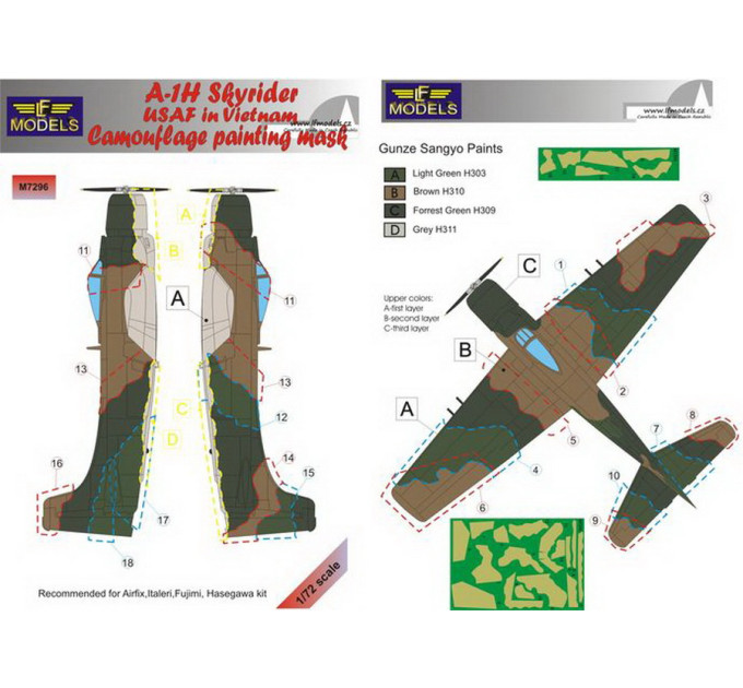 Маска камуфляжного фарбування A-1H 1/72 LFmodels M7296