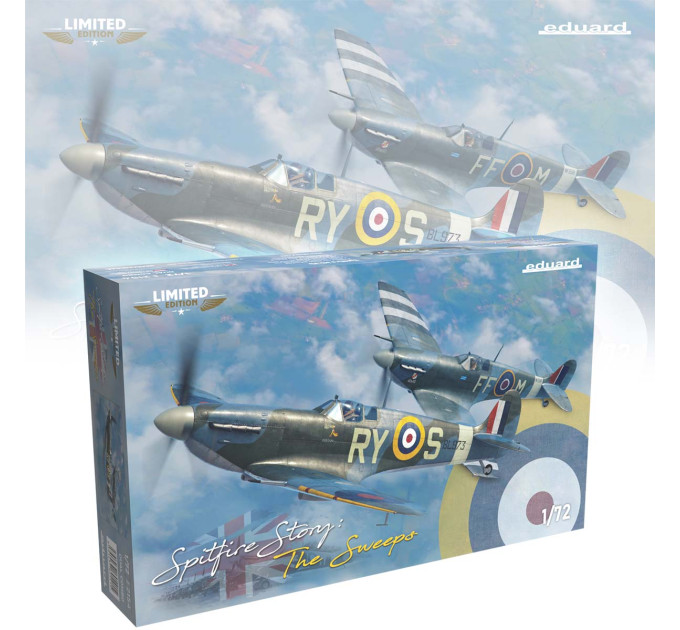 Збірна модель SPITFIRE STORY: The Sweeps ДВІ МОДЕЛІ! 1/72 Eduard 2154