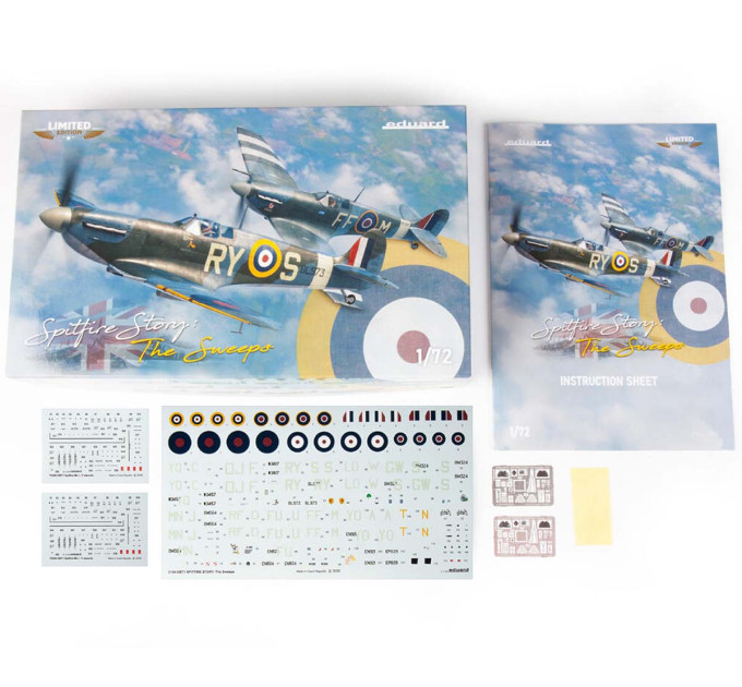 Збірна модель SPITFIRE STORY: The Sweeps ДВІ МОДЕЛІ! 1/72 Eduard 2154