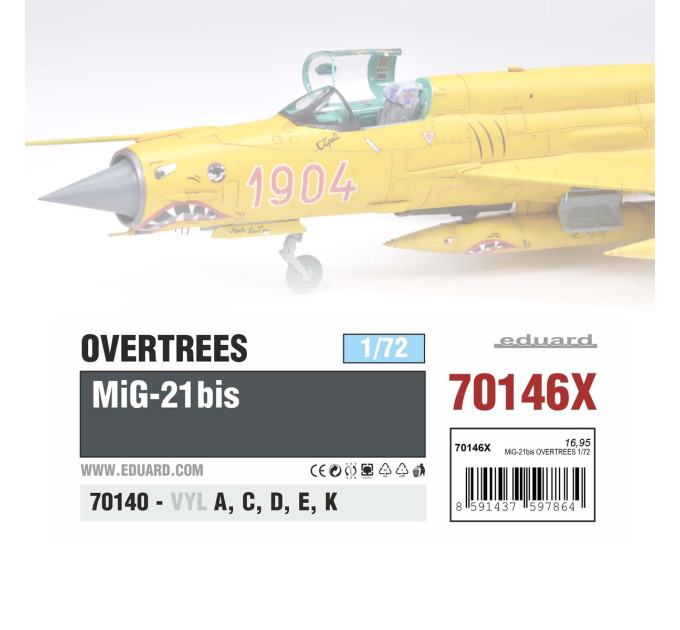 Збірна модель МіГ-21біс 1/72 Eduard 70146X