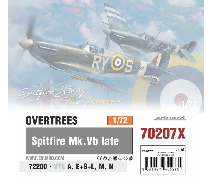 Збірна модель Spitfire Mk. Vb пізній 1/72 Eduard 70207X