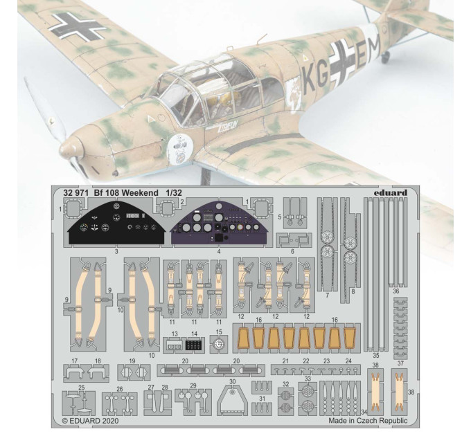 Фототравлення для Bf 108 1/32 Eduard 32971