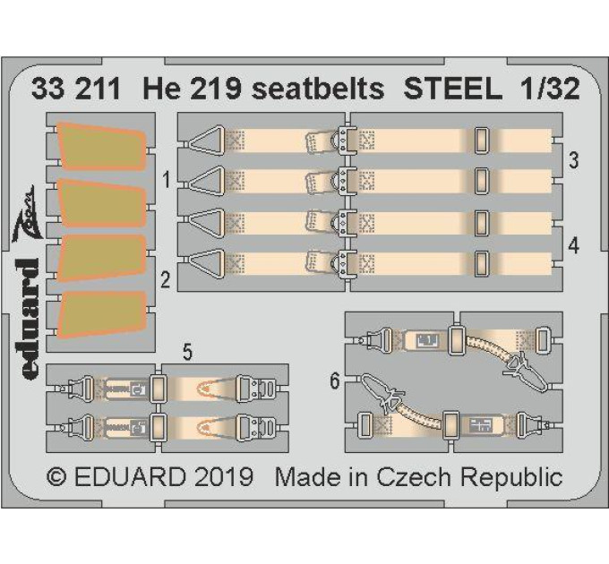 Ремені безпеки He 219 1/32 Eduard 33211