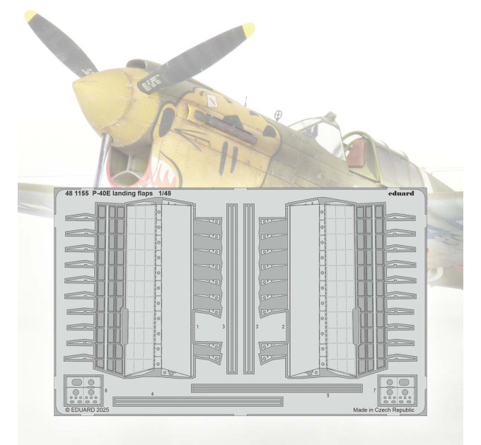 Фототравлення P-40E посадкові закрилки 1/48 Eduard 481155