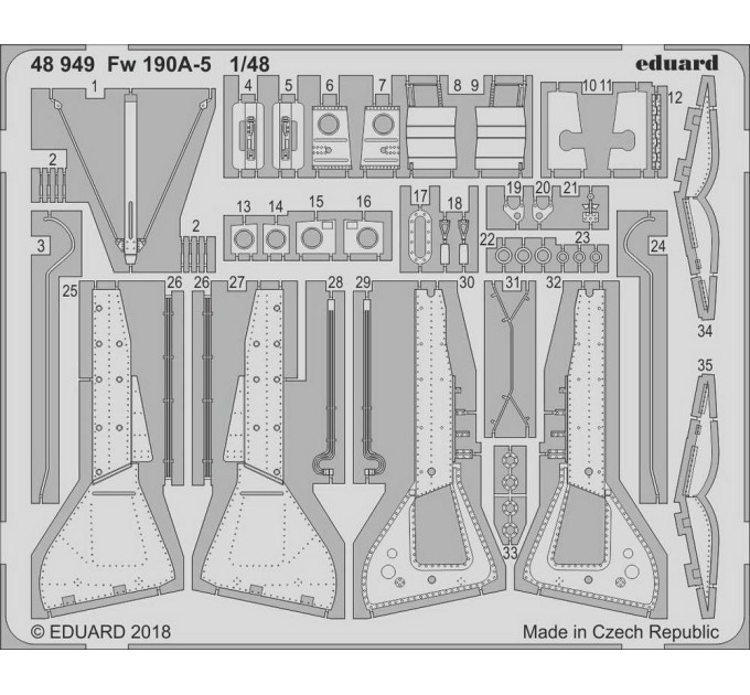 Фото-травление для Fw 190A-5 экстерьер 1/48
