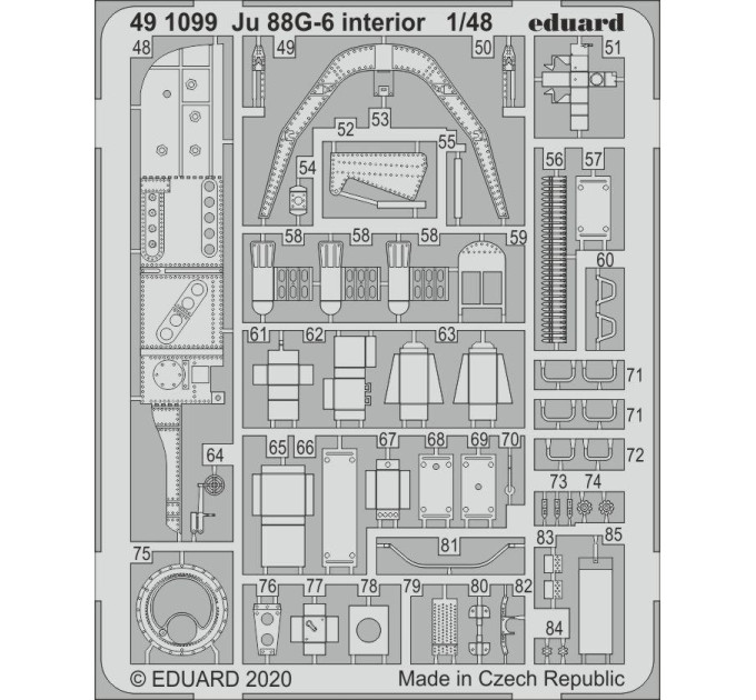 Фототравление для Ju 88G-6 интерьер 1/48