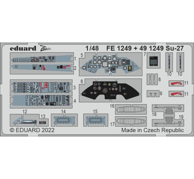 Фототравлення для Su-27 1/48 Eduard 491249