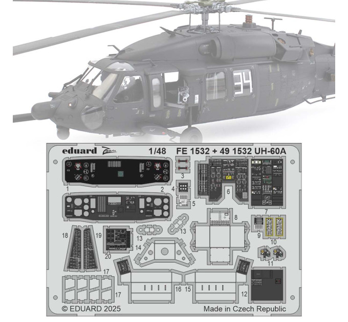 Фототравлення для UH-60A 1/48 Eduard 491532