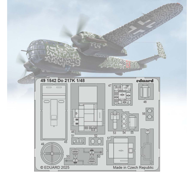 Фототравлення Do 217K 1/48 Eduard 491542