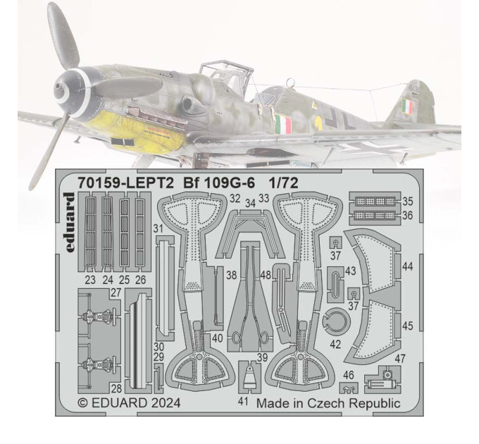 Фототравлення для Bf 109G-6 PE-set 1/72 Eduard 70159-LEPT