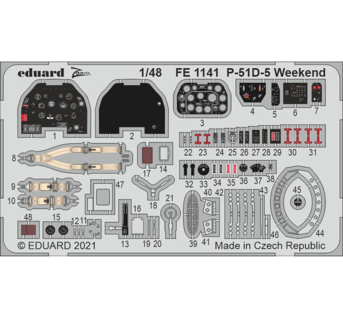 Фототравлення до P-51D-5 1/48 Eduard FE1141