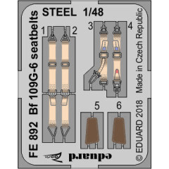 Bf 109G-6 ремни 1/48