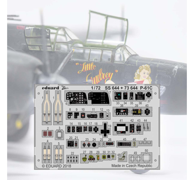 Фототравлення для P-61C 1/72 Eduard SS644