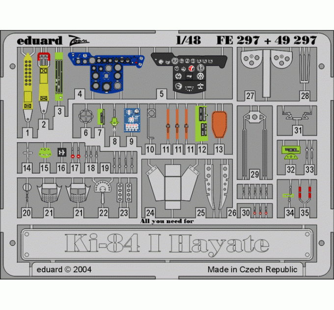 Інтер'єр до Ki-84 I Hayate 1/48 Eduard FE297