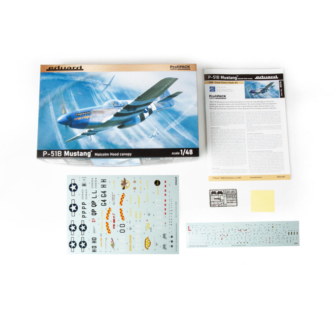 Збірна модель P-51B Mustang з кабіною Malcolm Hood 1/48 Eduard 82176