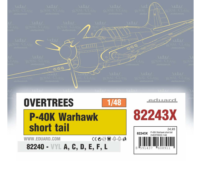 Збірна модель P-40K з укороченим хвостом 1/48 Eduard 82243X Збірна модель P-40K з укороченим хвостом 1/48 Eduard 82243X