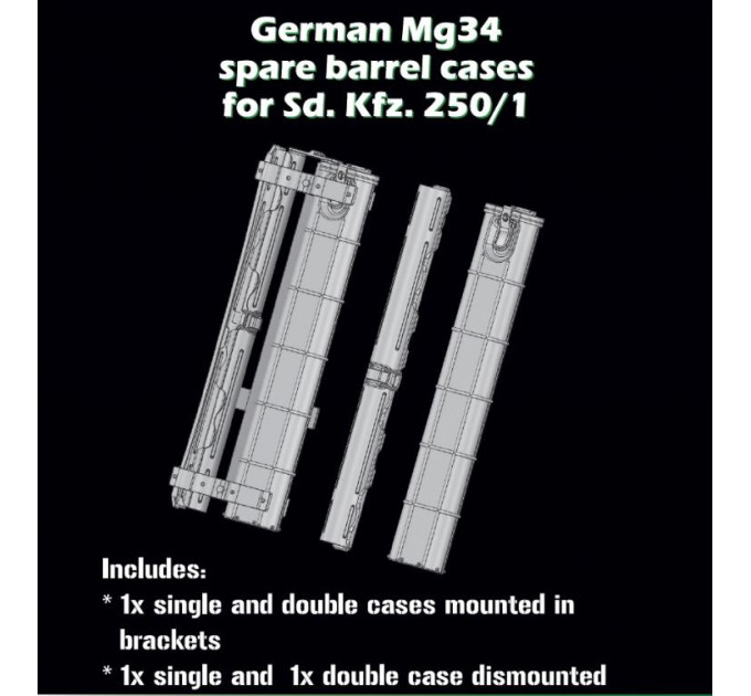 Німецькі запасні футляри для стволів Mg34 для Sd. Kfz. 250/1