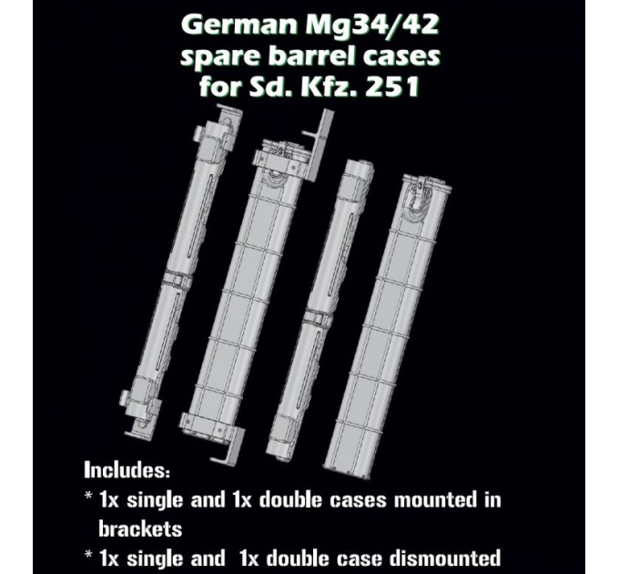 Німецькі запасні футляри для стволів Mg34/42 для Sd. Kfz. 252