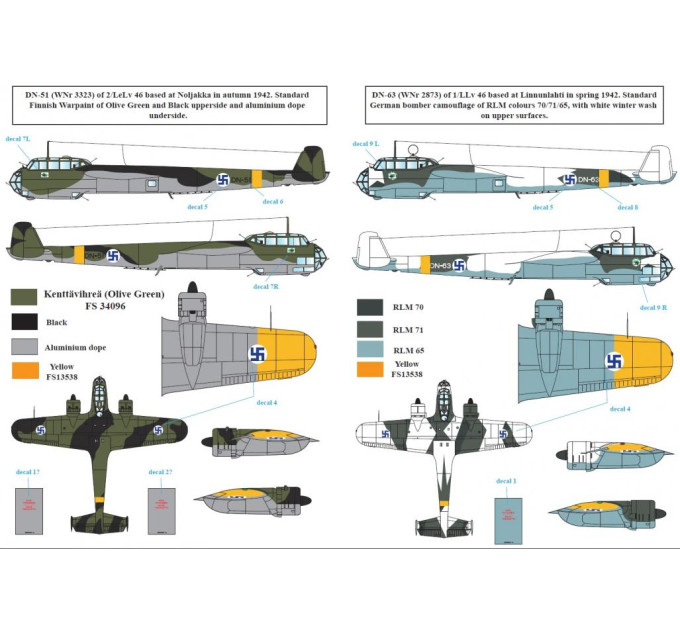 Декаль Do 17Z Фінських ВПС 1/48 SBS-D48010