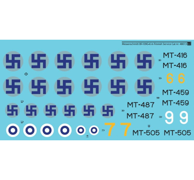Декаль Bf 109G-6 Фінських ВПС 1/48 SBS-D48013