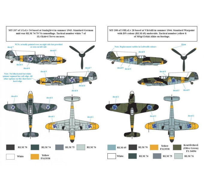 Декаль Bf 109G-2 1/48 SBS-D48014