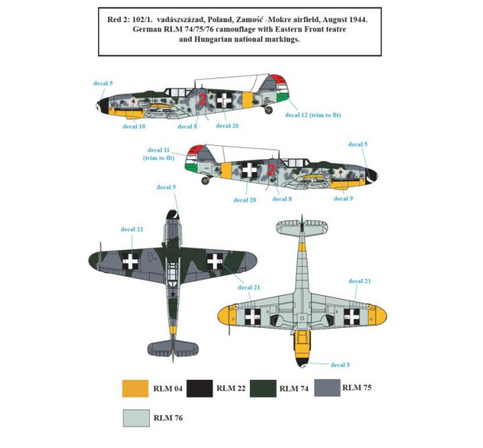 Декаль Bf 109G-6 частина II 1/48 SBS-D48021