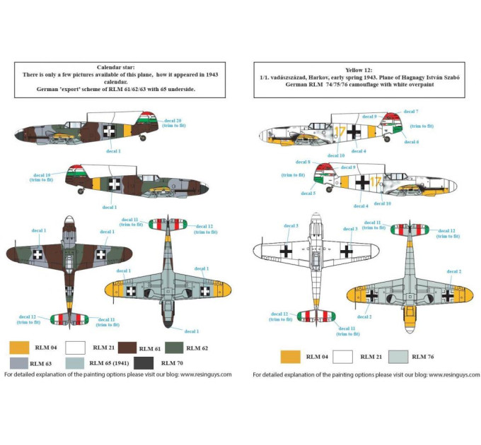 Декаль Bf 109F частина I 1/48 SBS-D48024