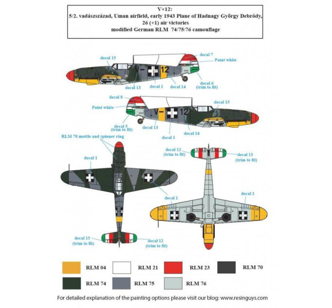 Декаль Bf 109F частина I 1/48 SBS-D48024
