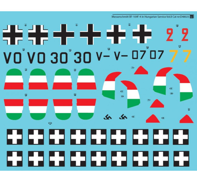 Декаль Bf 109F частина II 1/48 SBS-D48025