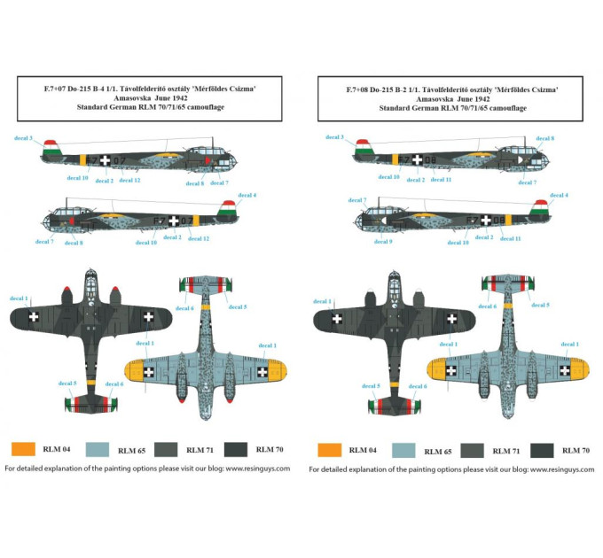 Декаль Do 215B 1/48 SBS-D48028