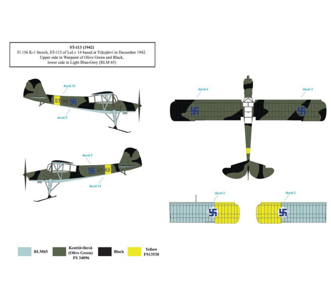 Декаль Fieseler Fi-156 Storch 1/48 SBS-D48030