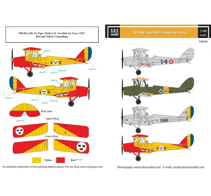 De Havilland DH-82A на службі ВПС північних країн 1/48 SBS-D48040
