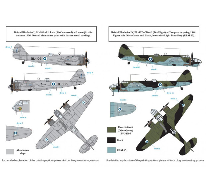 Декаль Фінські бомбардувальники 1/48 SBS-D48041