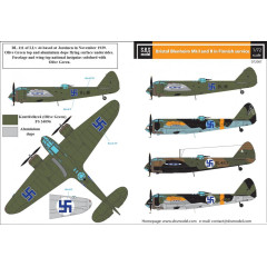 Декаль Bristol Blenheim Mk. I-II 1/72 SBS-D72007