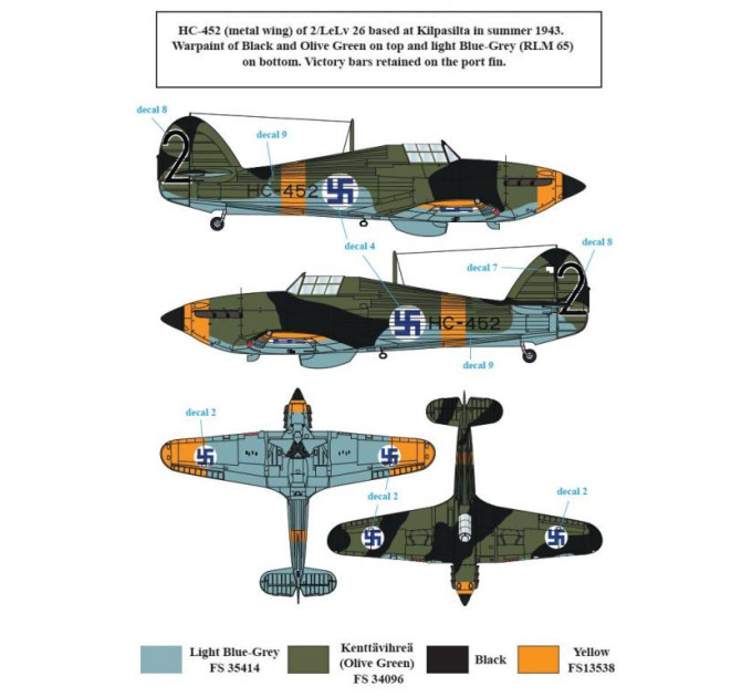 Декаль Hawker Hurricane Mk. I 1/72 SBS-D72011