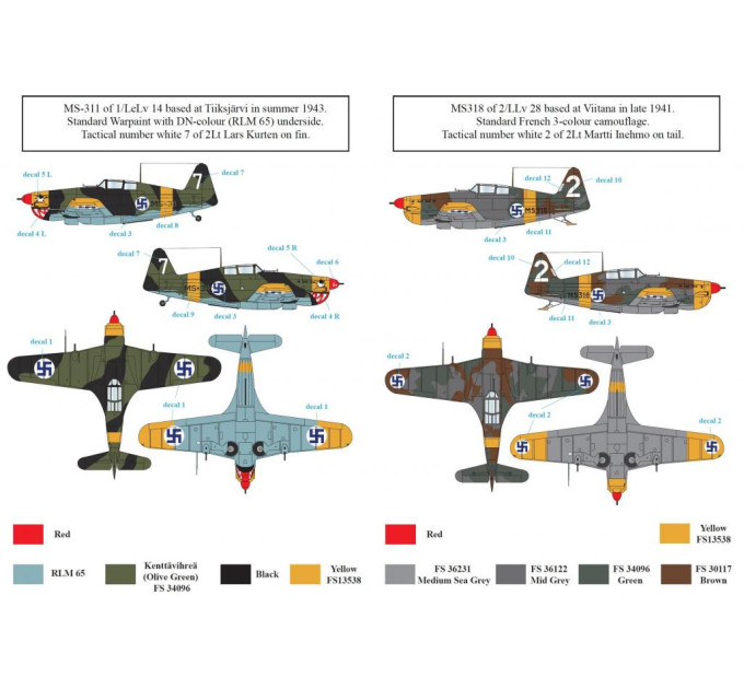 Декаль Morane-Saulnier M.S. 406 1/72 SBS-D72015