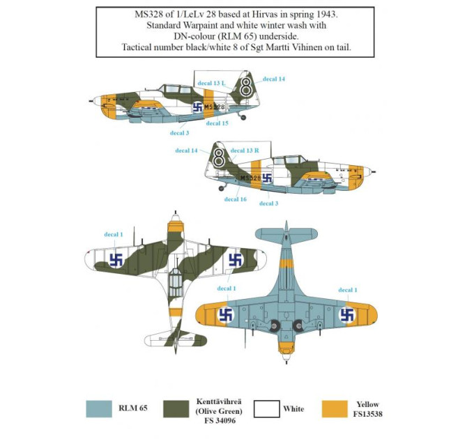 Декаль Morane-Saulnier M.S. 406 1/72 SBS-D72015