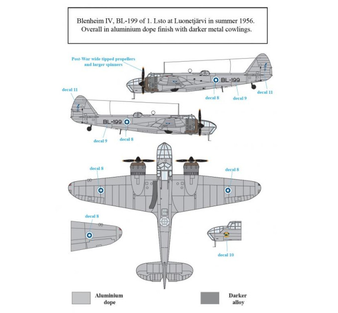 Декаль Bristol Blenheim Mk. IV 1/72 SBS-D72019