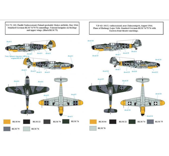 Декаль Bf 109G-6 1/72 SBS-D72020
