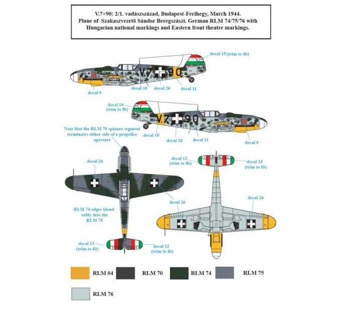 Декаль Bf 109G-6 1/72 SBS-D72020