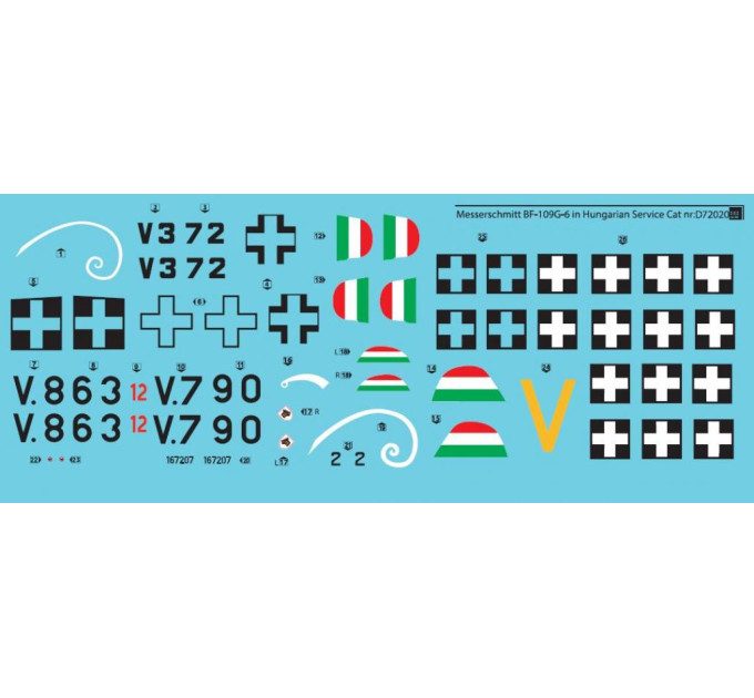 Декаль Bf 109G-6 1/72 SBS-D72020