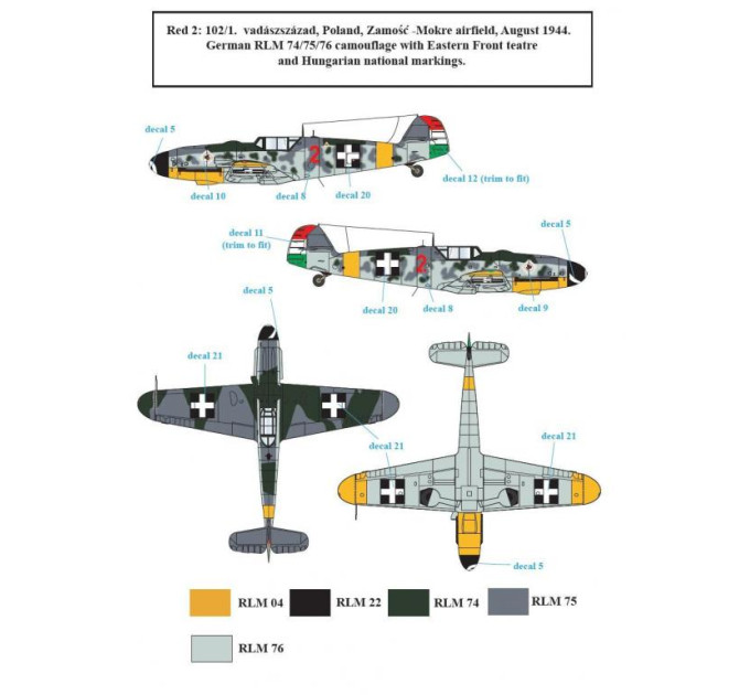 Декаль Bf 109G-6 1/72 SBS-D72021