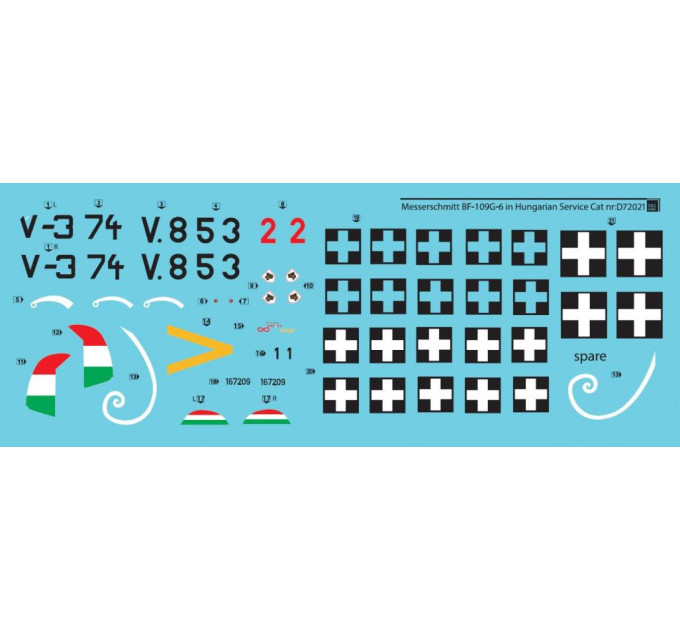 Декаль Bf 109G-6 1/72 SBS-D72021