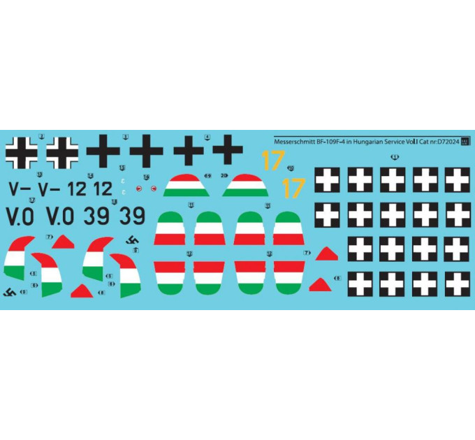 Декаль Bf 109F частина І 1/72 SBS-D72024