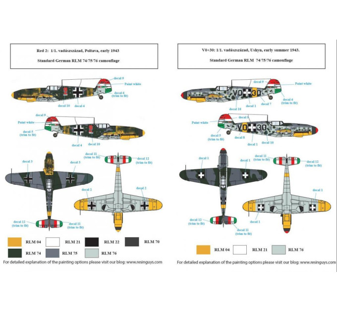 Декаль Bf 109F частина ІІ 1/72 SBS-D72025