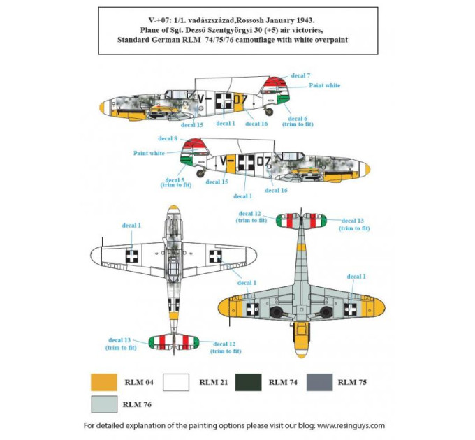 Декаль Bf 109F частина ІІ 1/72 SBS-D72025