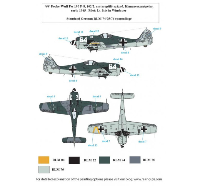 Декаль Fw 190F-8 1/72 SBS-D72026