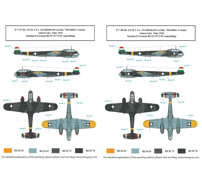 Декаль Do 215B 1/72 SBS-D72028