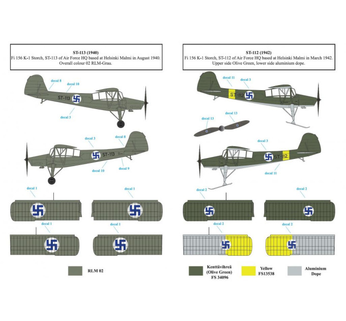 Декаль Fieseler Fi-156 Storch 1/72 SBS-D72030